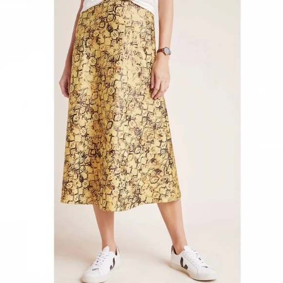 Current Air Harmony Metallic Snake Print Midi Slip Skirt - Picture 3 of 8